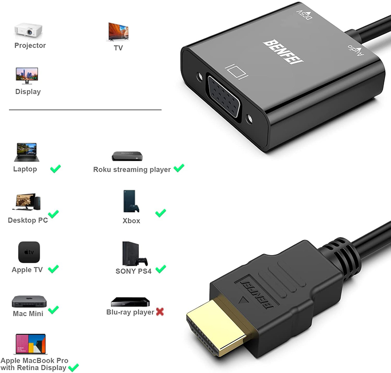 Details - Avis - BENFEI Adaptateur HDMI vers VGA Le Test Complet pour Savoir s'il Faut l'Acheter'