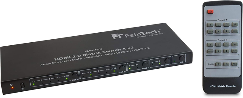 Details Avis FeinTech VMS04201 Commutateur HDMI Matrix 4x2 Le Test Complet pour Savoir s'il Faut l'Acheter