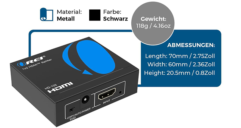 Details Avis - OREI HDMI Splitter 1x2 HD-102 Le Test Complet pour Savoir s'il Faut l'Acheter