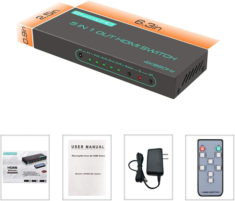 Details Avis SkycropHD Switch HDMI 5 Ports Le Test Complet pour Savoir s'il Faut l'Acheter