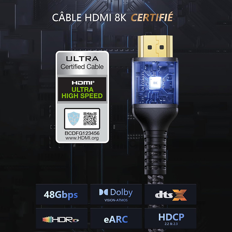 Vue de face Avis - Stouchi Câble HDMI 1.2m Le Test Complet pour Savoir s'il Faut l'Acheter